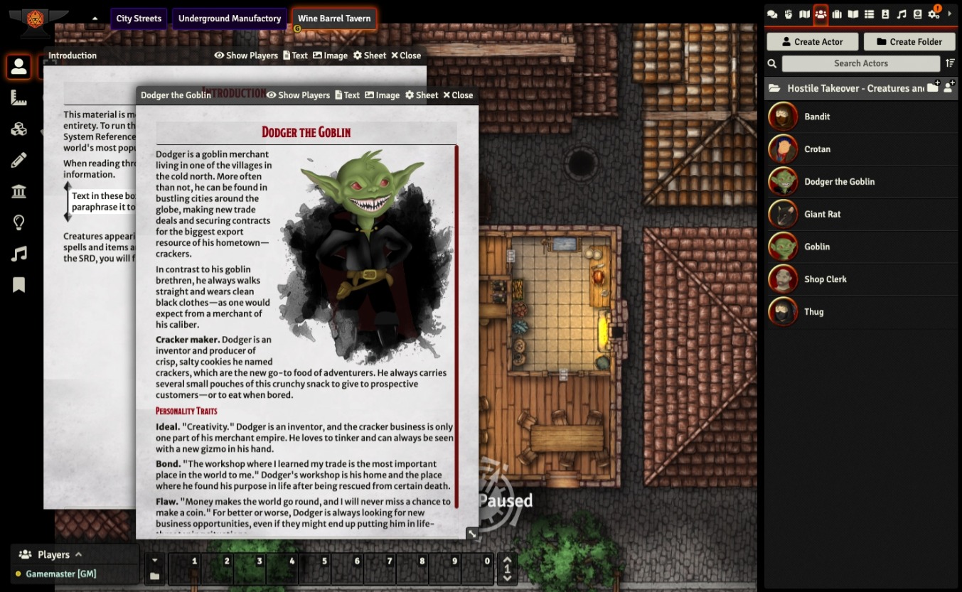 A screenshot depicting a wilderness with an open Journal Character sheet