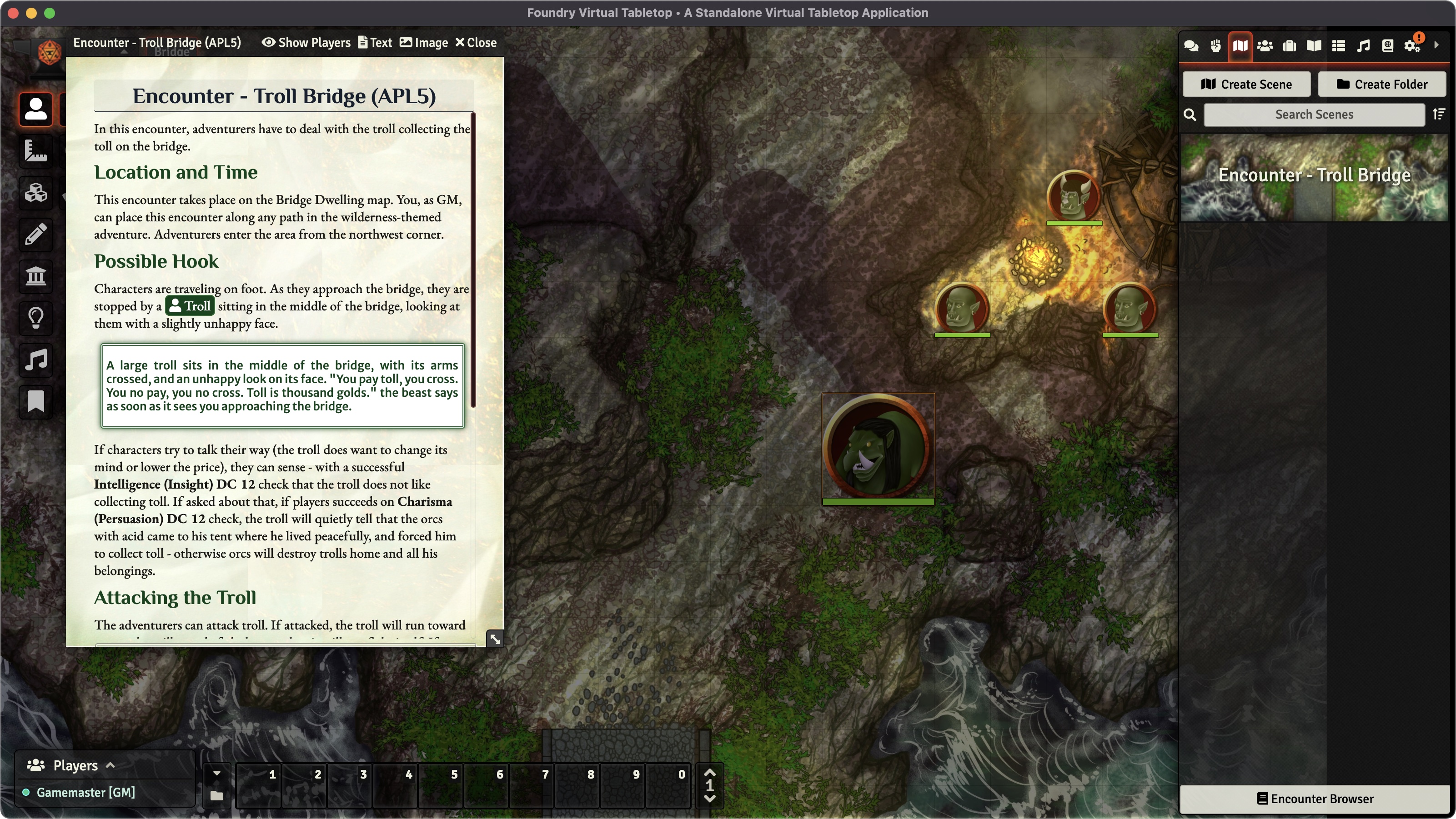 A screenshot depicting a wilderness with an open Journal Character sheet