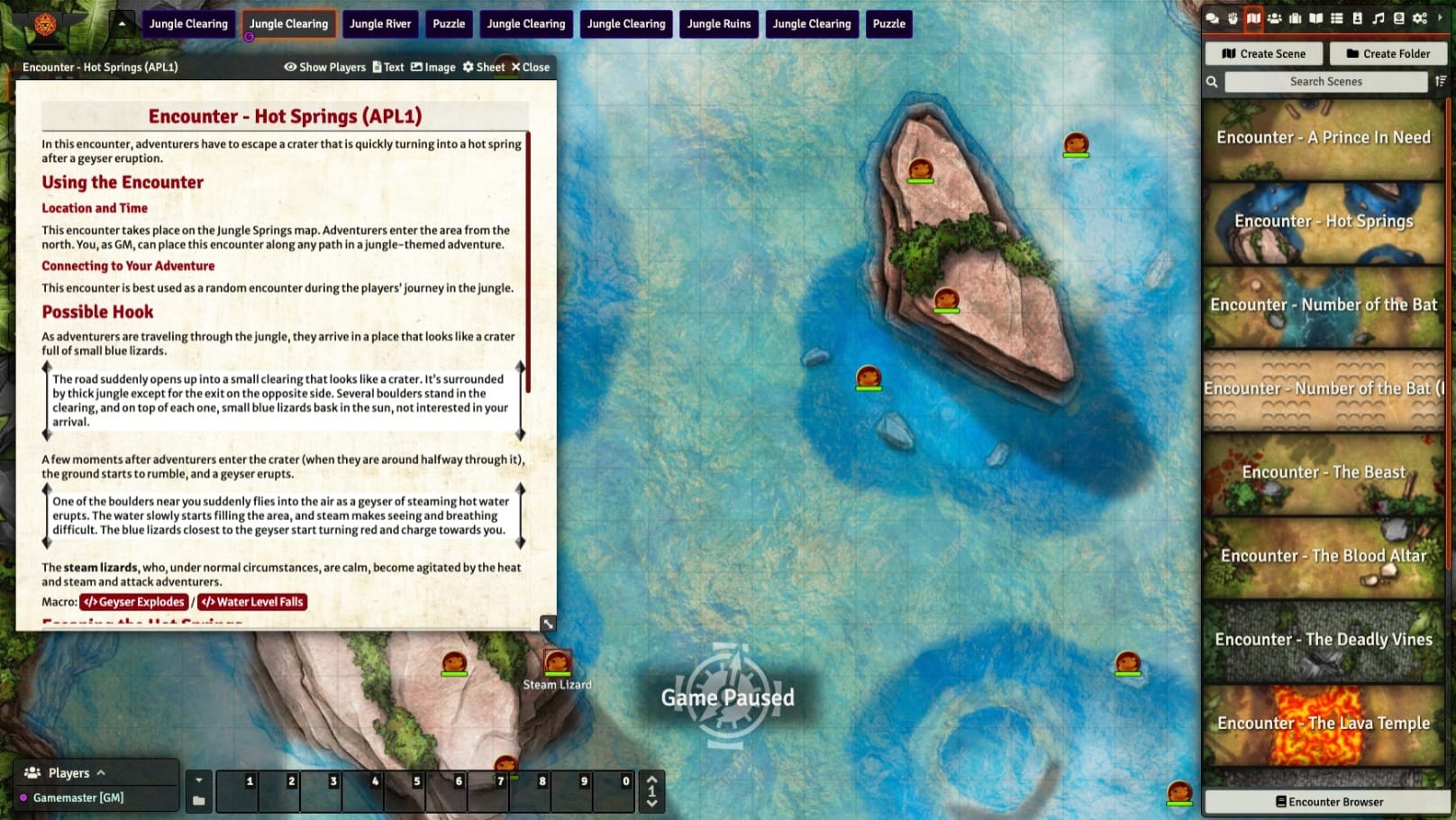 A screenshot depicting a wilderness with an open Journal Character sheet