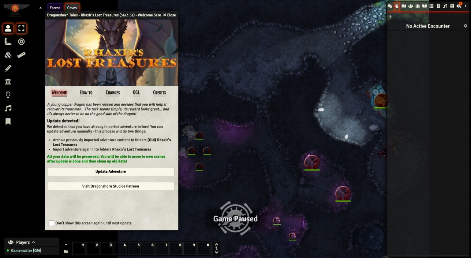 A screenshot depicting a wilderness with an open Journal Character sheet